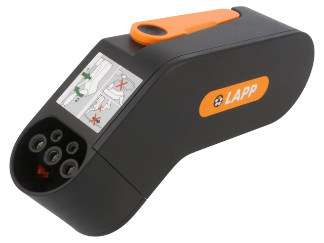 Lader: eMobility; 230V; 1,4kW; IP44; DE1-13P (K) stekker,Type 2 Lader: eMobility; 230V; 1,4kW; IP44; DE1-13P (K) stekker,Type 2